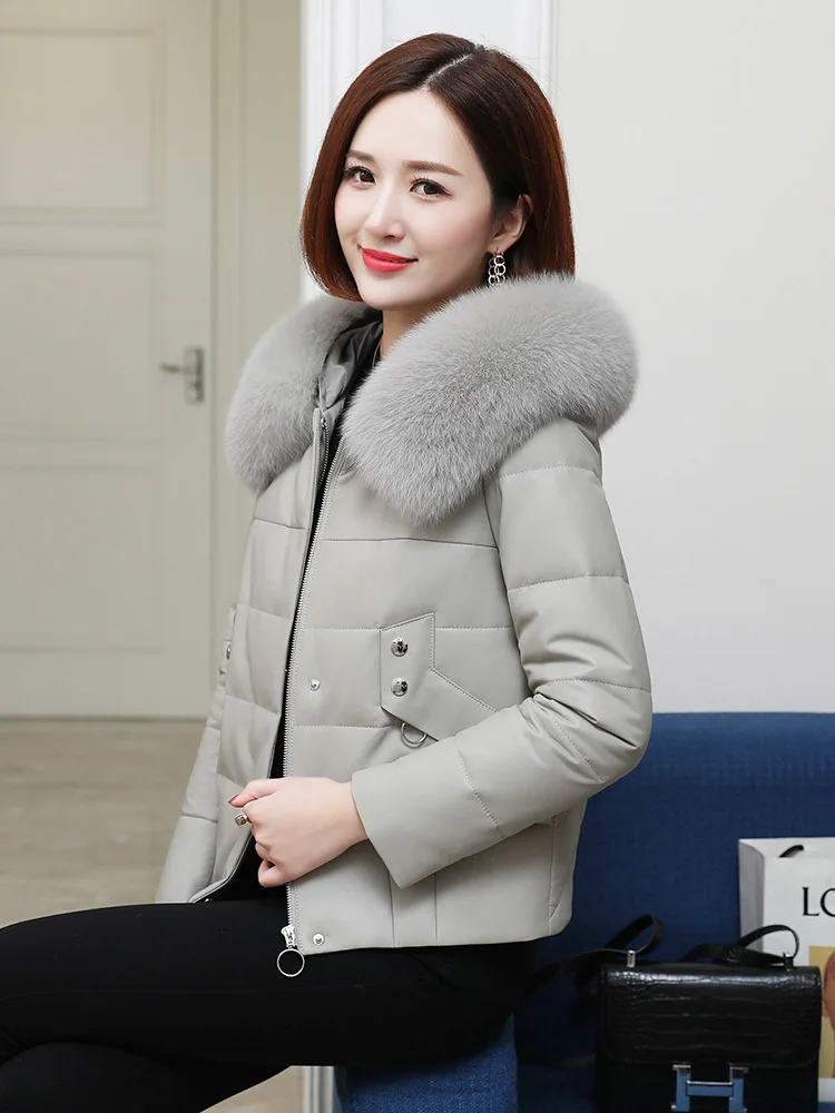 Зимнее пальто женская одежда 2020 натуральная кожа утиный пух куртка корейский