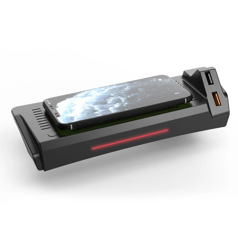 Автомобильное беспроводное зарядное устройство 10 Вт с тремя катушками для