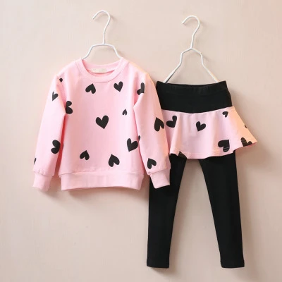 Весенне-осенние комплекты одежды для девочек новые модные детские хлопковые