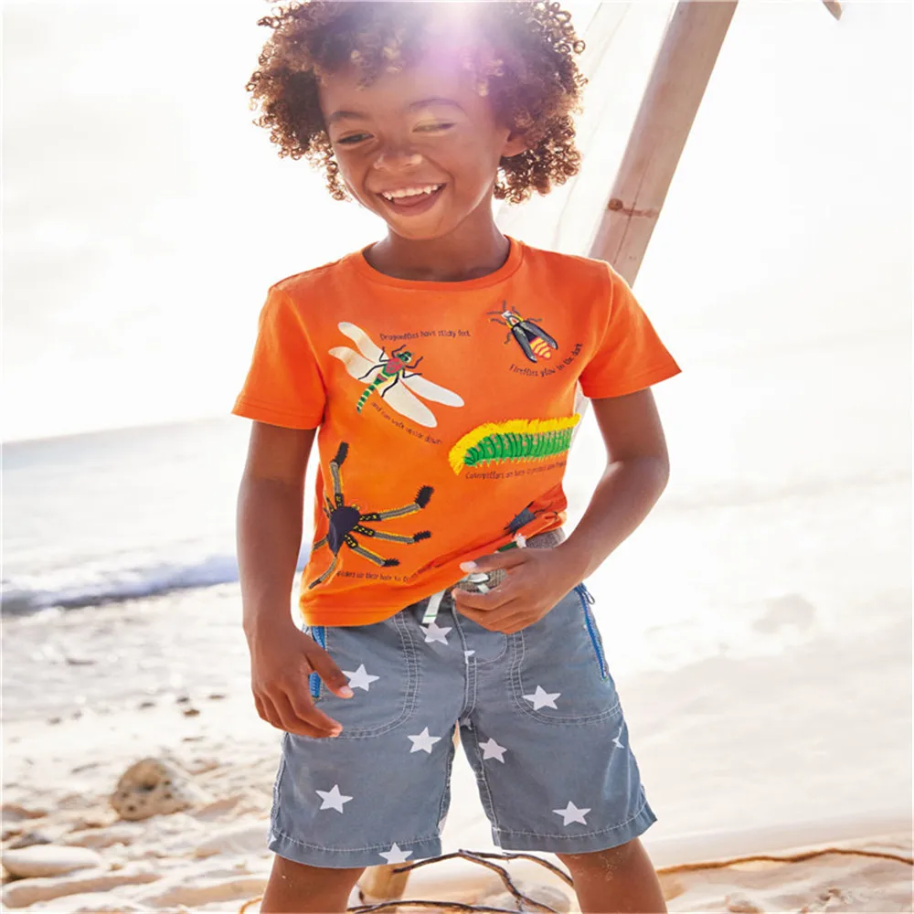 

Jumping Meters New Hot Selling Baby Tees Tops For Summer Boys Girls Cotton T shirts Cartoon Children's T shirts Clothes