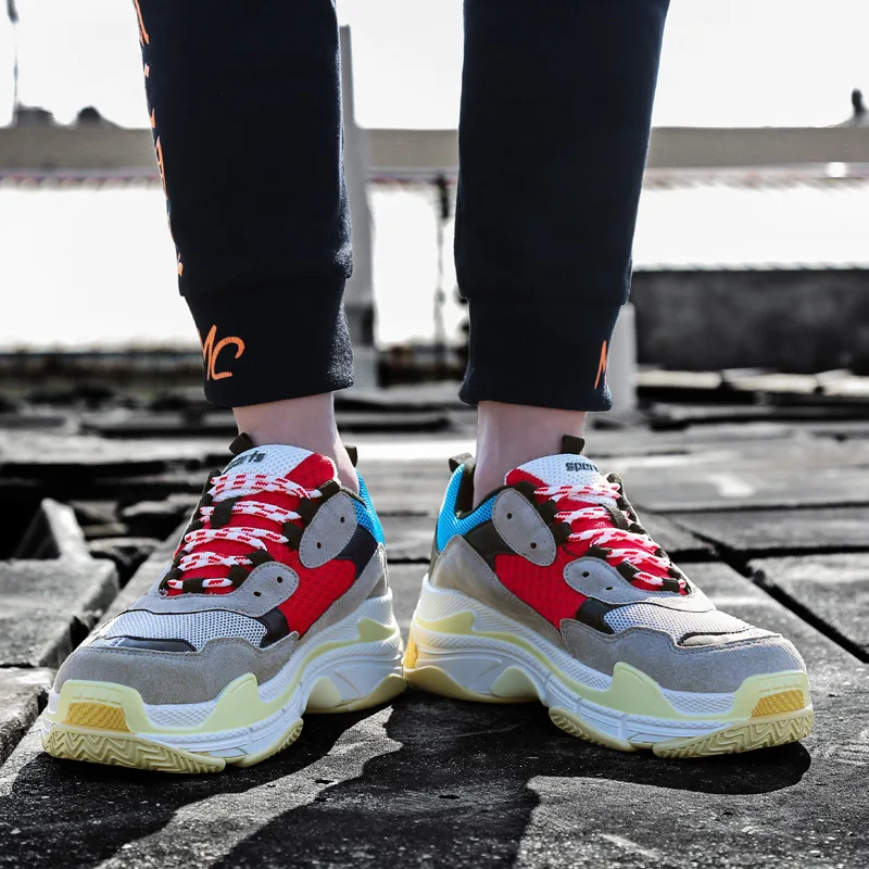 Мужские кроссовки в стиле Харадзюку воздухопроницаемые повседневные больших