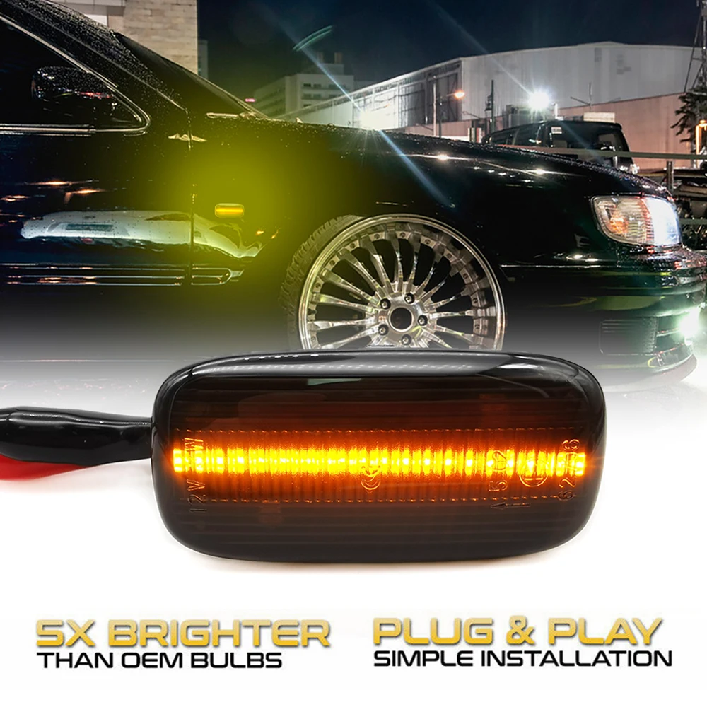 2x светодиодсветодиодный динамические боковые габарисветильник огни