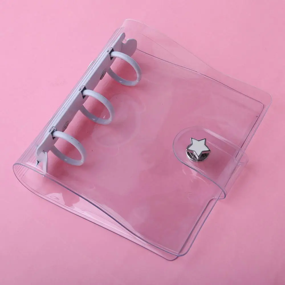 Transparent 3 Hole Mini PVC Loose Leaf Notebook Notepad Sheet Shell Folder Cover | Канцтовары для офиса и дома