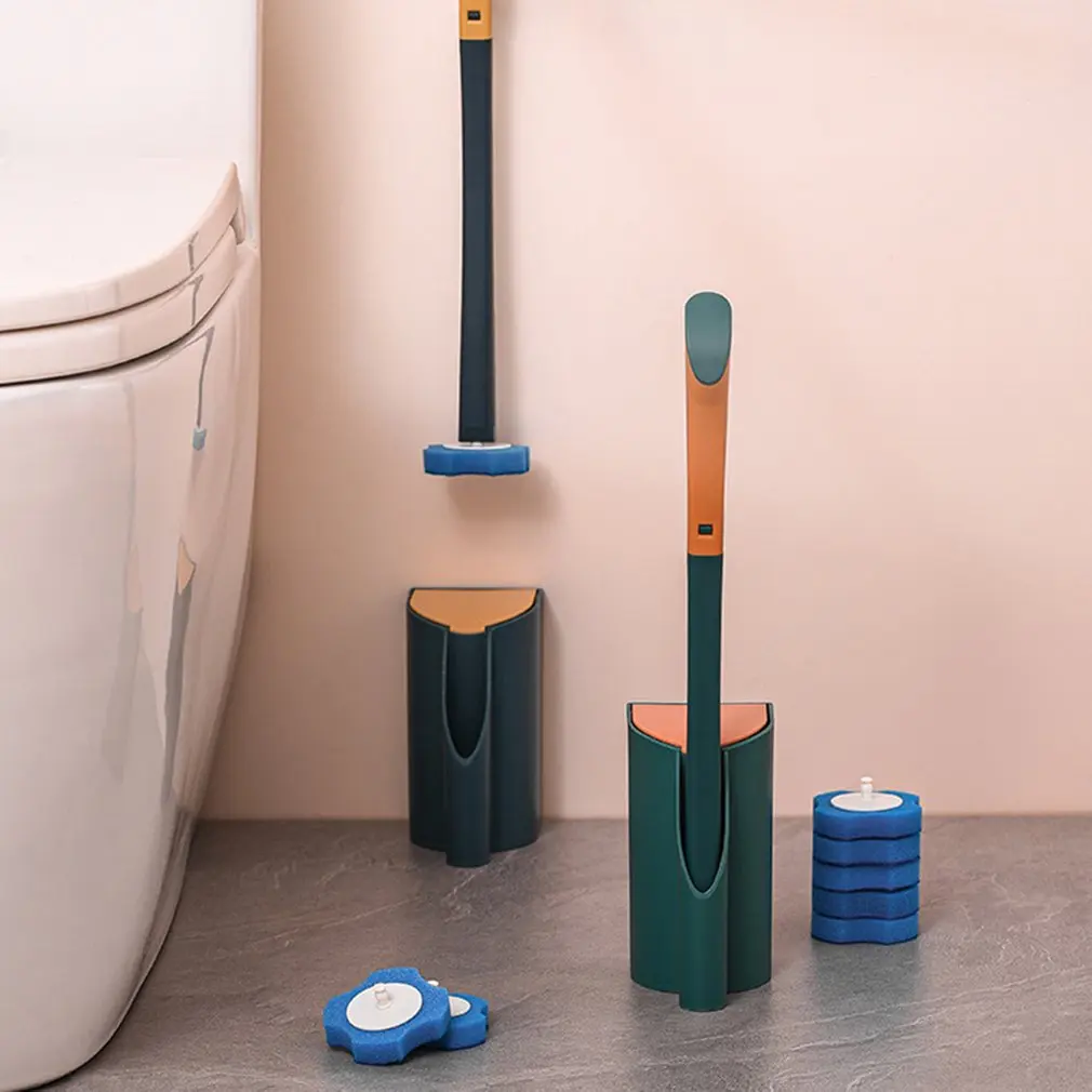 

Одноразовая щетка для туалета с длинной ручкой, инструменты для чистки, щетка для бытового уборки, аксессуары для ванной комнаты, для туалет...
