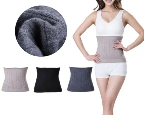 Унисекс зимний теплый пояс Шерстяное волокно хлопок вязаный защита талии