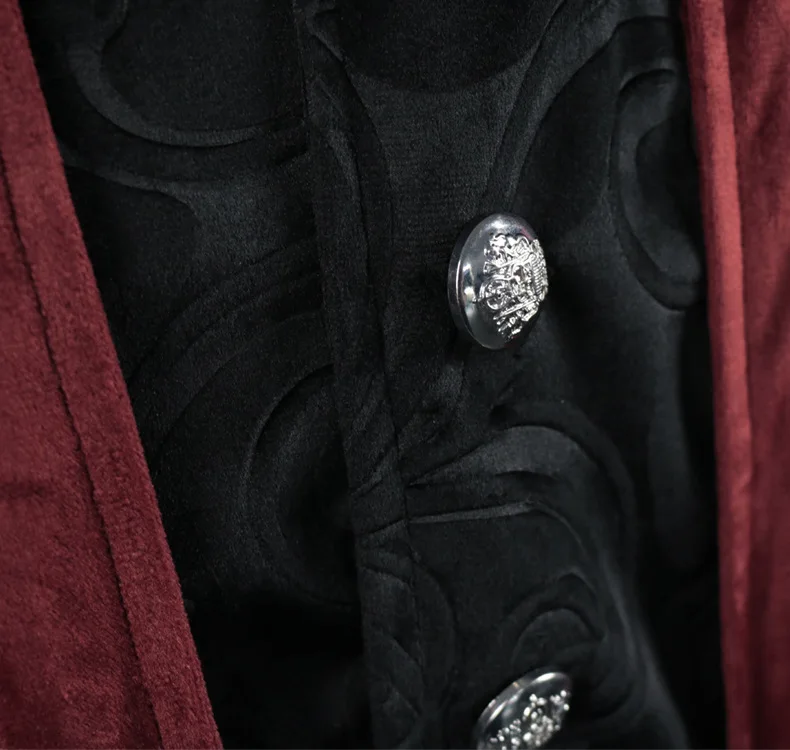 

Medieval Costume Court Lapel Buckled Tuxedo Dinner Jacket Men Women Slim Coat Magician Cosplay Halloween Carnival Suit