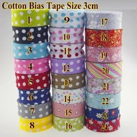 100 cotton bias tape 30mm dots printing folded bias binding tape printed big white spots diy sewing 5meterslot