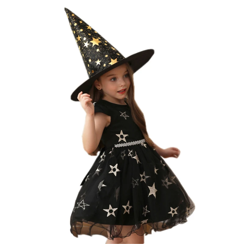Маскарадные вечерние юбка-пачка для принцесс платье на Хэллоуин девочек ведьмы с