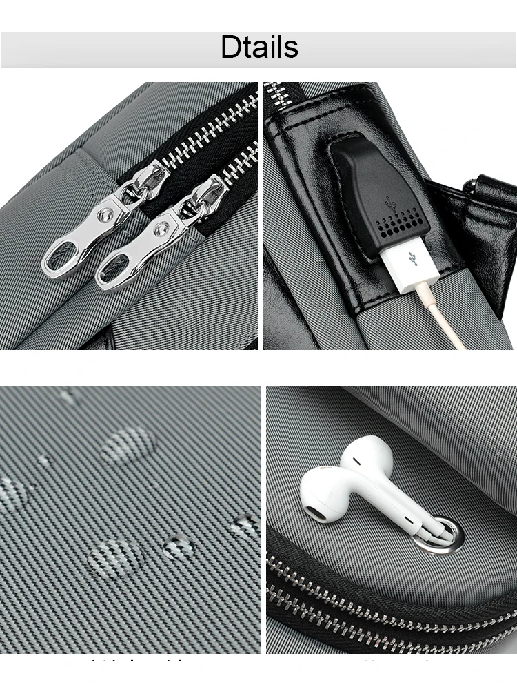 Мужская нагрудная сумка из ткани Оксфорд легкая дорожная через плечо с разъемом