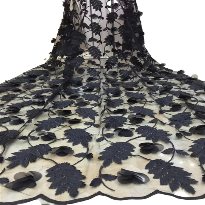 

Африканская кружевная ткань 2021 вышитое кружево в нигерийском стиле ткани Высокое качество Французский Тюль 3D кружевная ткань для женского платья