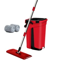 flat squeeze mop bucket hand free wringing stainless steel mop self wet and cleaning system dry cleaning microfiber floor mop