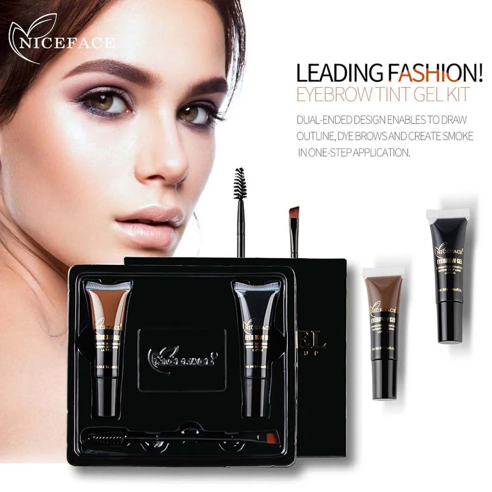 Макияж для ресниц бровей тату гель водостойкий стойкий макияж + кисть набор