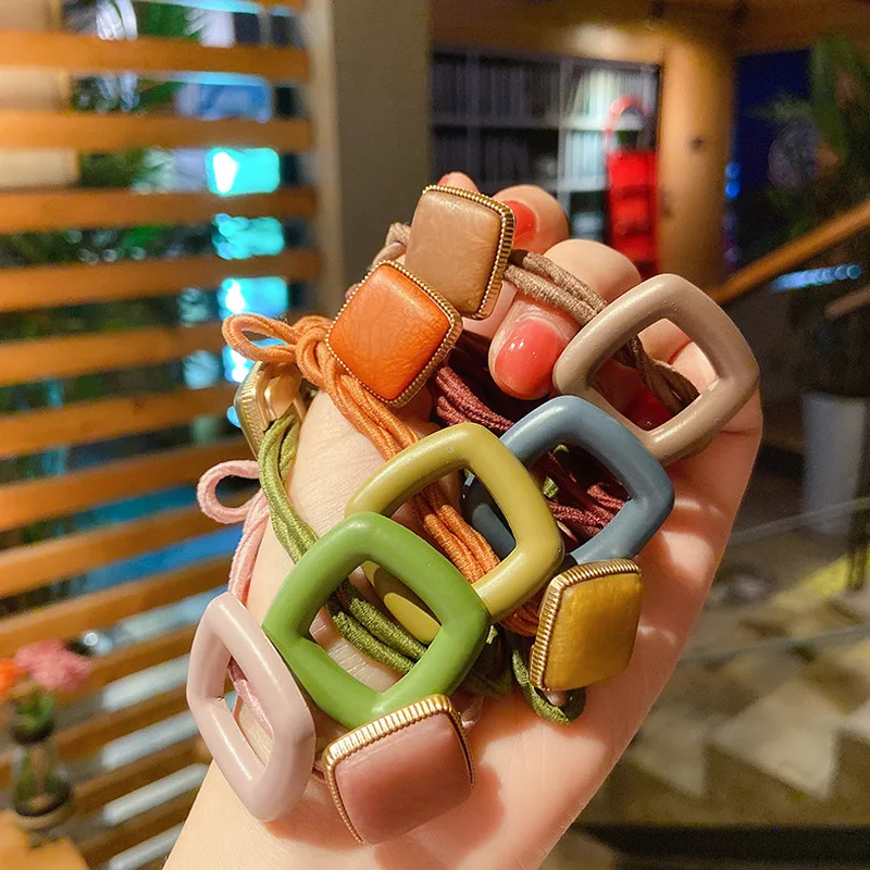 Женская резинка для волос с геометрическим рисунком простая в Корейском стиле