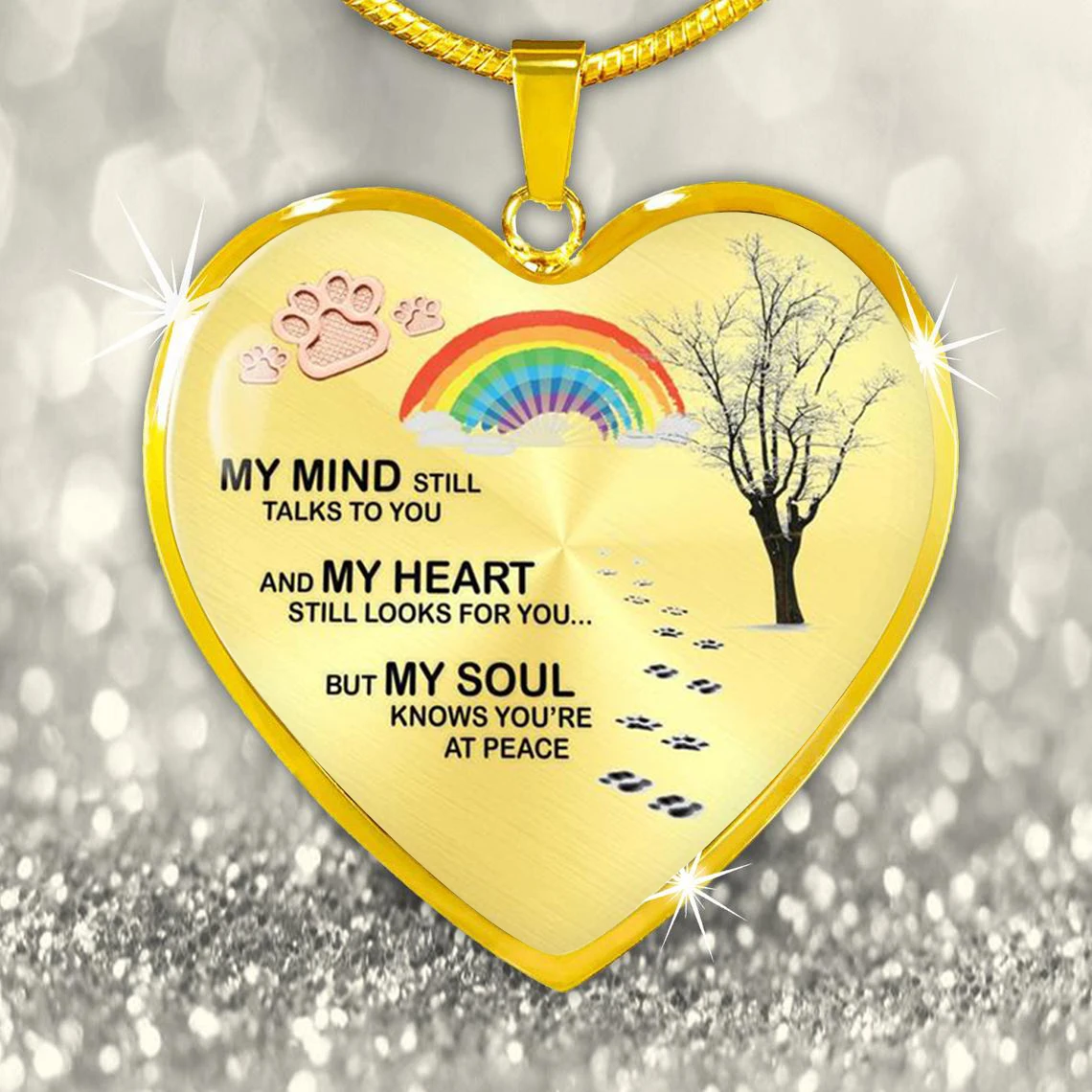

Exquisite Rainbow Necklace Heart Shape Pendant Necklace My Mind Still Talks To You Necklace for Lover Anniversary Gift