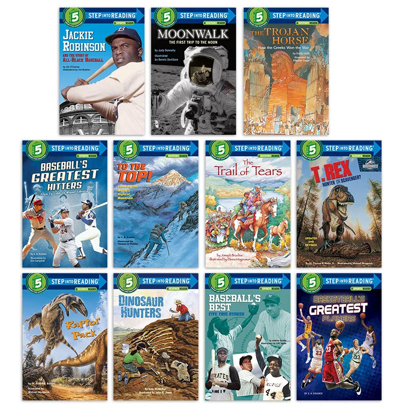 

11 Books 4-12 year Children's English Learning textbook early education book english Picture Books Step into Reading grade 5