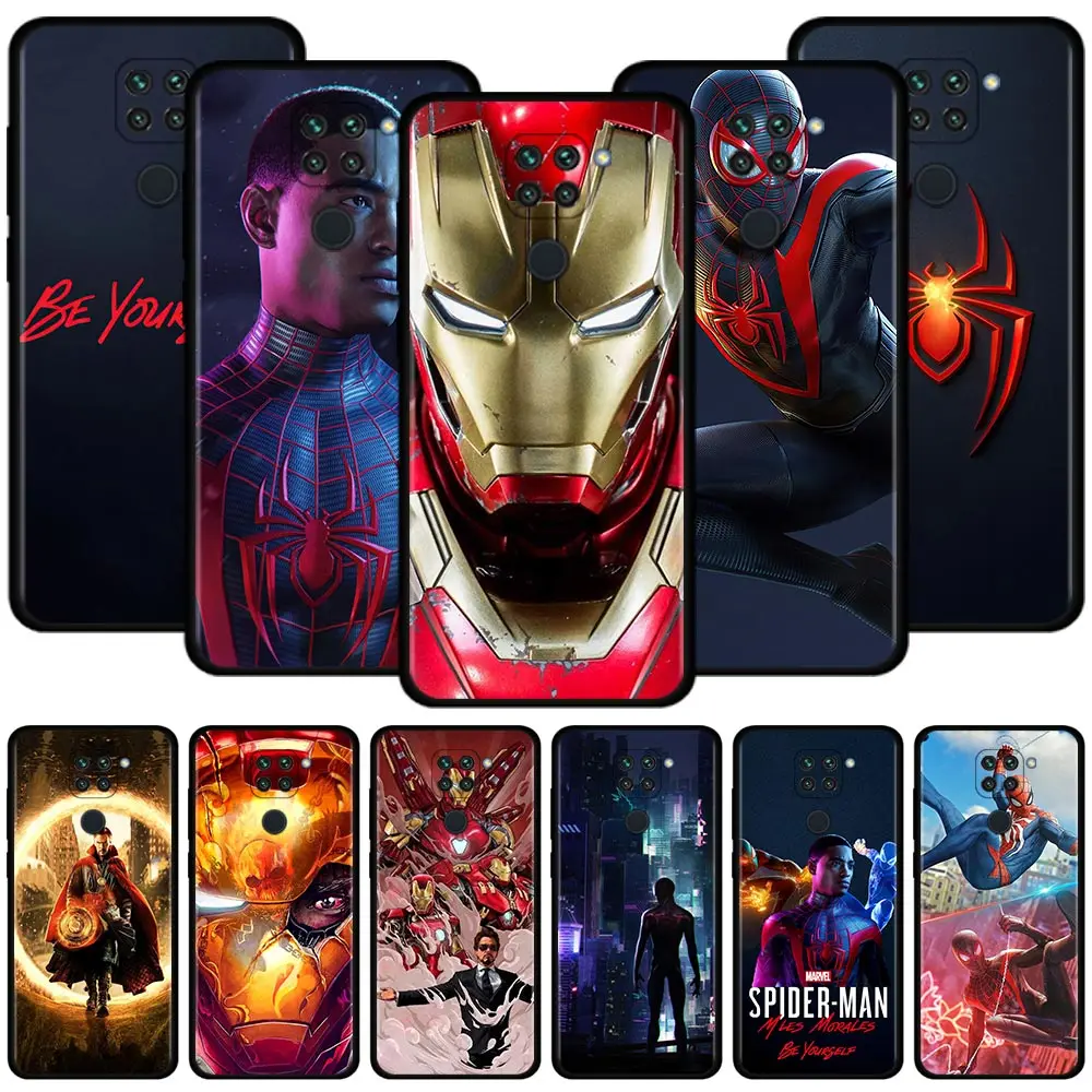 Чехол для телефона Xiaomi Redmi Note 9S 9 8 10 Pro Max 9C 7 9A 8T 9T 7A защитные чехлы Marvel Человек-паук