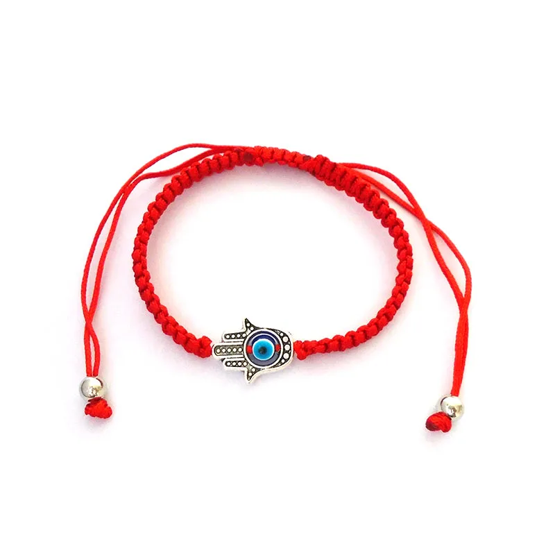 ZXZ 5 шт. этнический Хамса ручной синий турецкий глаз браслет работы красная черная