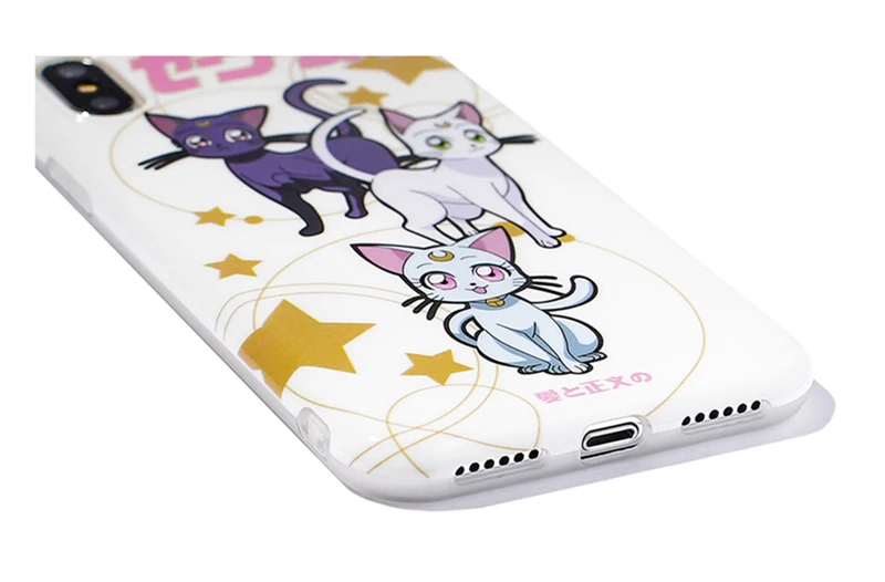 Милый чехол для телефона с мультяшными животными котами аниме Сейлор Мун IPhone 8/7