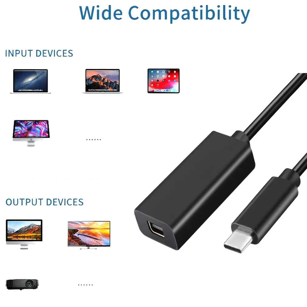 Переходник с USB C на Mini DP 4K 60Hz 3 1 Type Display Port адаптер Thunderbolt конвертер для MacBook Pro |