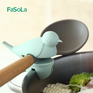 little bird silicone pot side clips spoon holder pot lid pan cover spatula storage rack tool kitchen gadgets and accessories free global shipping