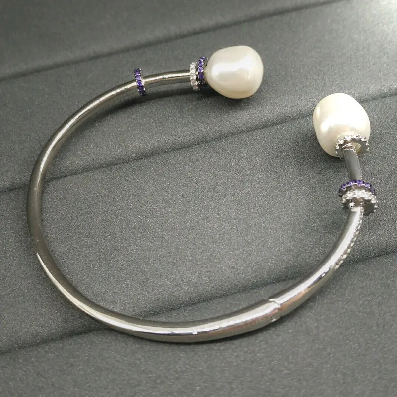 

popzone s925 sterling silver bracelet new product baroque pearl bracelet female fashion personality light luxury style jewelry