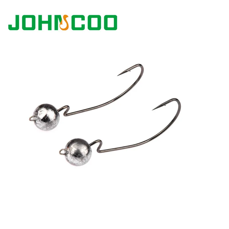 JOHNCOO Новые 5 шт. Кривошипные острые рыболовные крючки 3 г/7 г/10 г джиг головки Крючки
