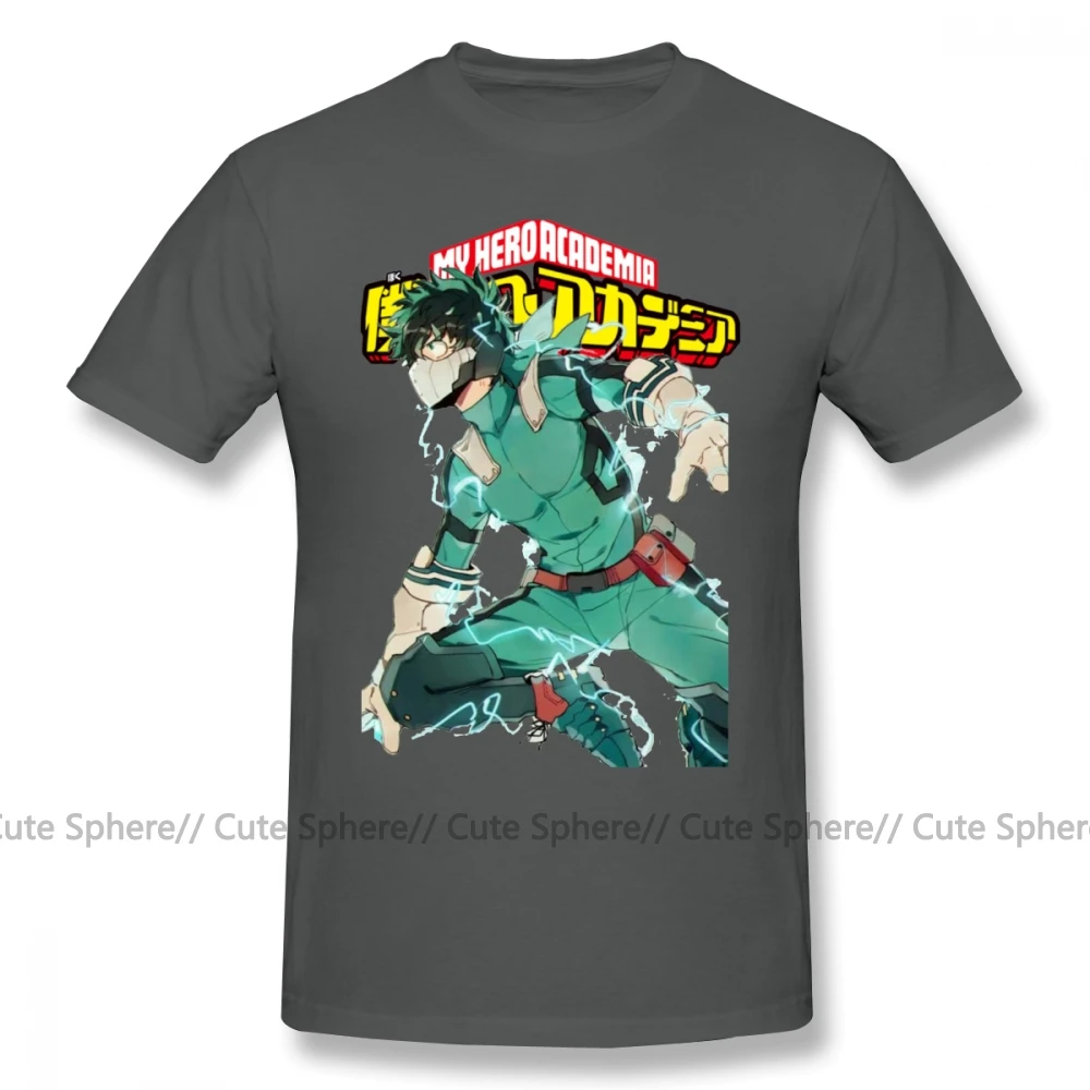 Deku футболка Deku с полным воротником, футболка My Hero Academy, потрясающая Базовая футболка, футболка из 100 хлопка с принтом XXX Man, футболка - Цвет: Dark Grey