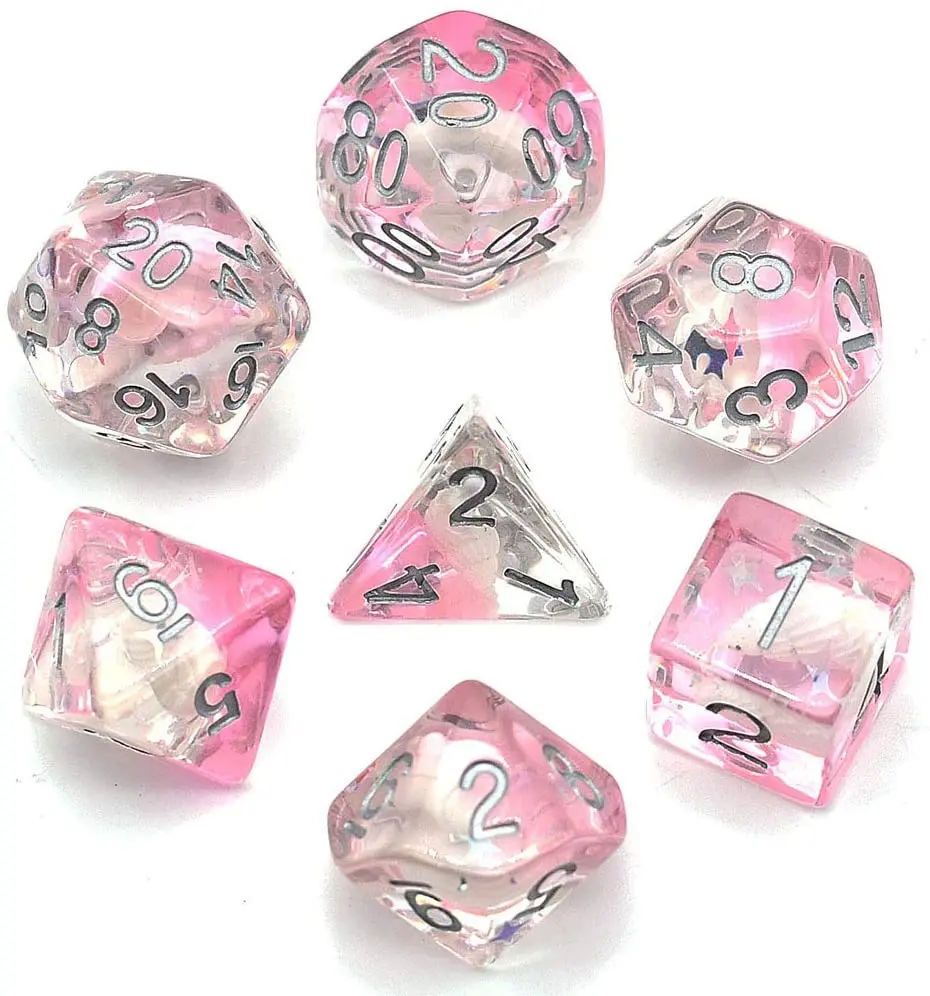 7 шт./компл. раковины игральные кости DND D &amp D4 D6 D8 D10 % D12 D20 многогранные игры в набор