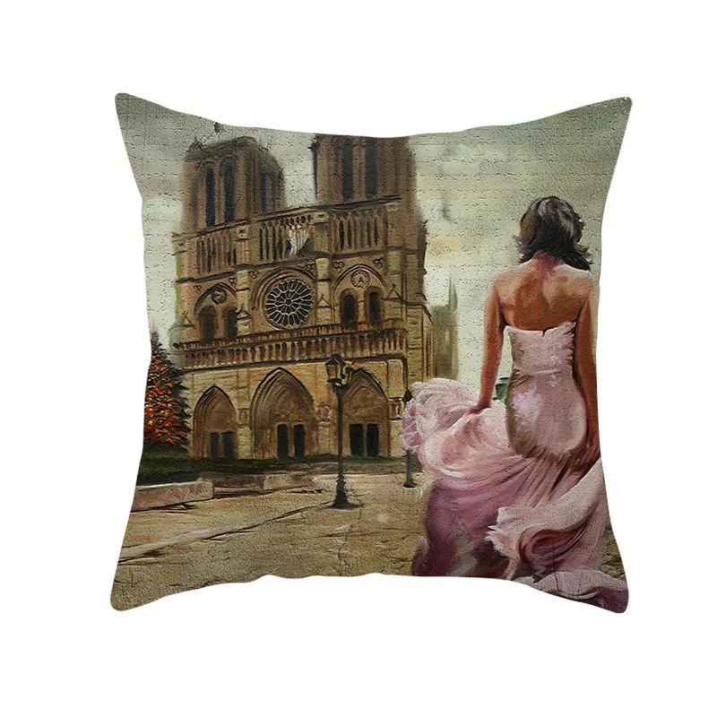 Наволочка из полиэстера 45x45 см декоративная винтажная для офиса дивана