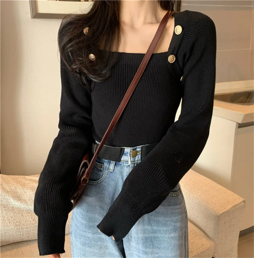 

Koean Chic Fashion Designer Sweater Autumn Winter Elegant Sweaters Women Full Sleeve Knitwear Jumper Pull Femme Sueter Mujer