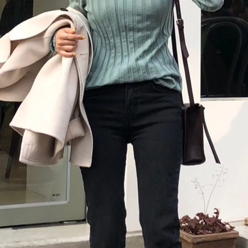 Women Winter Sweater Turtlencek Long Sleeve Knitwear Waist Temperament Female 2019 New | Женская одежда