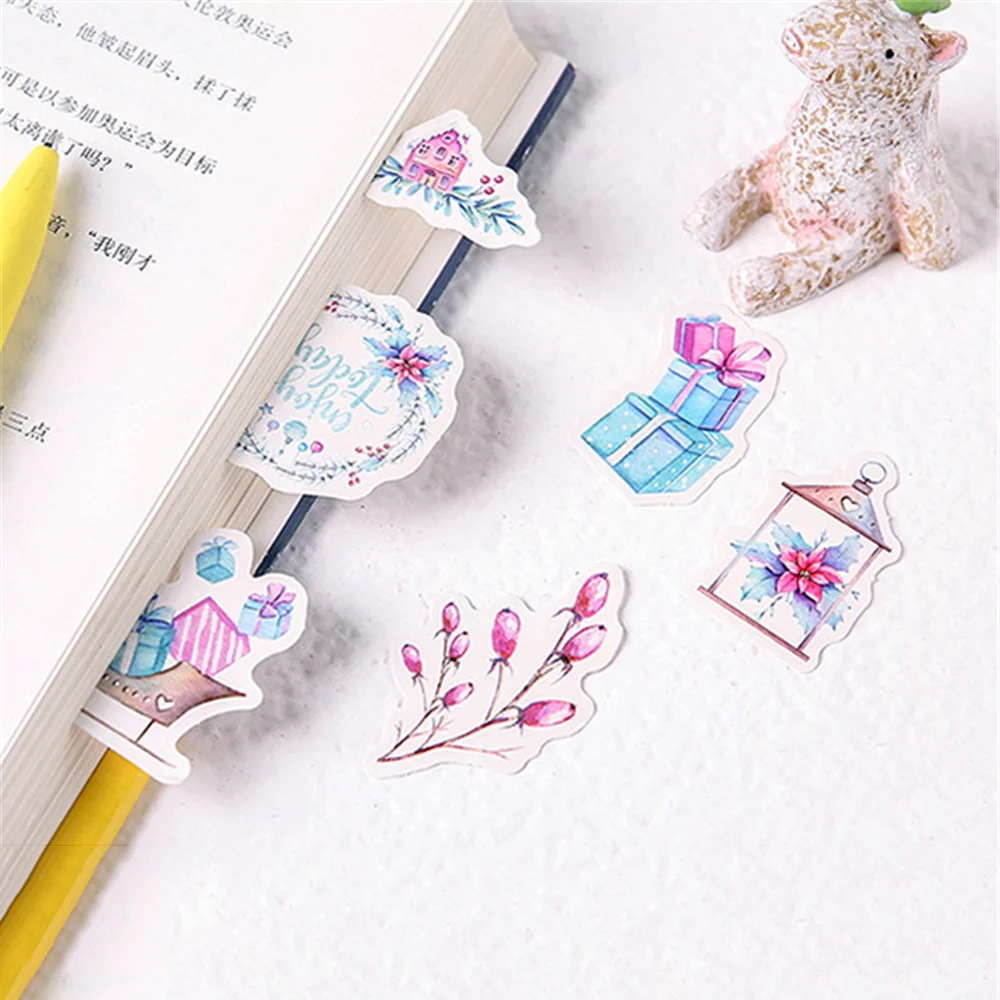 46 шт зимние европейские бумажные наклейки милые канцелярские принадлежности DIY