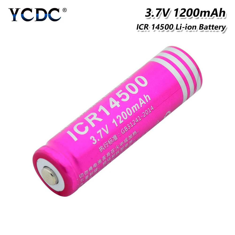 1/2 /4/8/10 шт./компл. ICR 14500 1200mah 3 7 V литий ионный аккумулятор для светодиодных