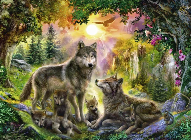 

5D DIY Suqare Diamond Embroidery Wolf Animals Landscape Animal Diamond Painting Cross Stitch Rhinestone Mosaic Home Decor Gift