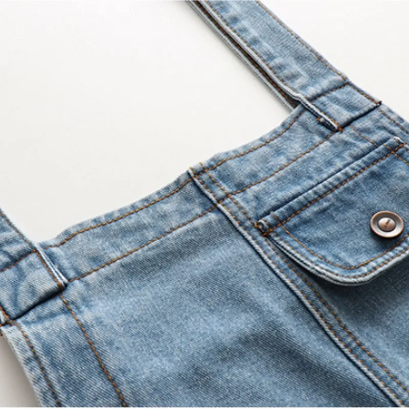 Женские джинсовые комбинезоны с карманами Boyfriend повседневные Свободные