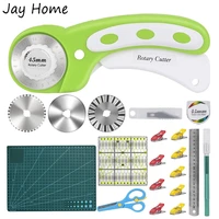 fabric rotary cutter set 45mm cutter kit with cutting mat craft knife 3 replacement blade patchwork ruler for sewing craft