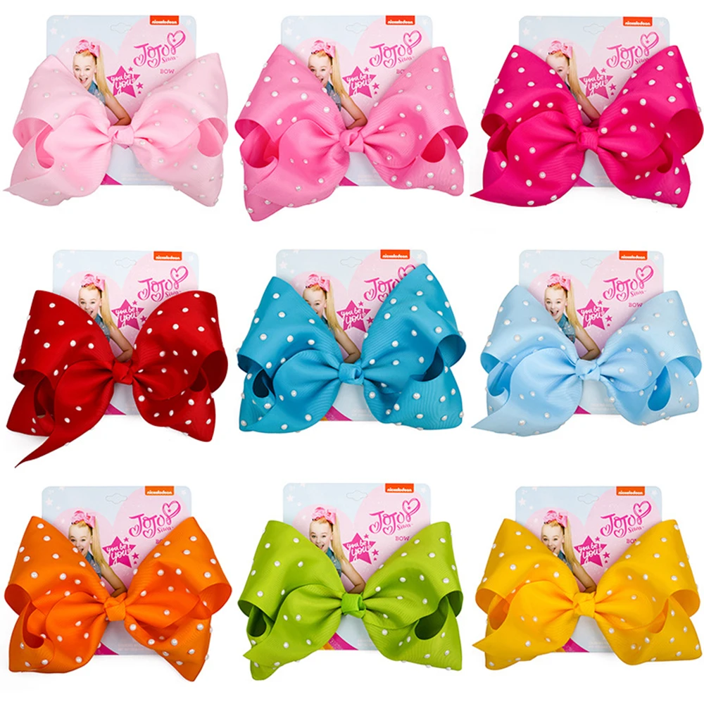 8 дюймов аксессуар для волос девочек бант большой с принтом зажим ручной работы