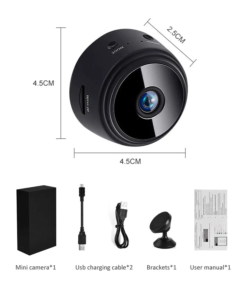 IP камера с ночным видением 1080P Wi Fi|Компактные видеокамеры| |