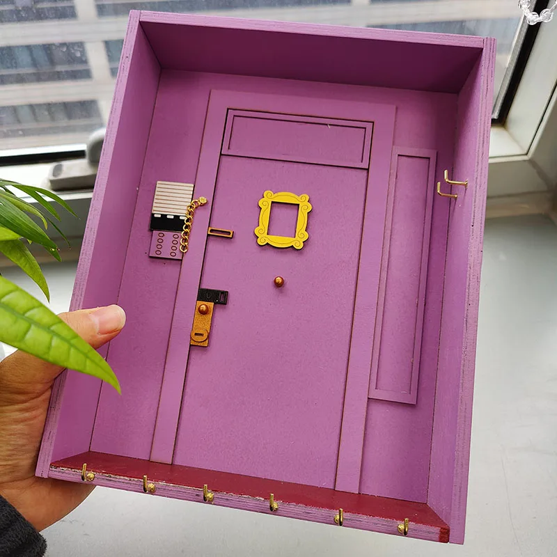 tv show friends key holder monicas door holder wooden purple door hanger friends home decor porch wall hanging key storage tool free global shipping