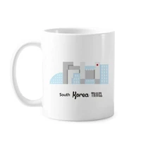 south korea landmarks the building classic mug white pottery ceramic cup gift with handles 350 ml