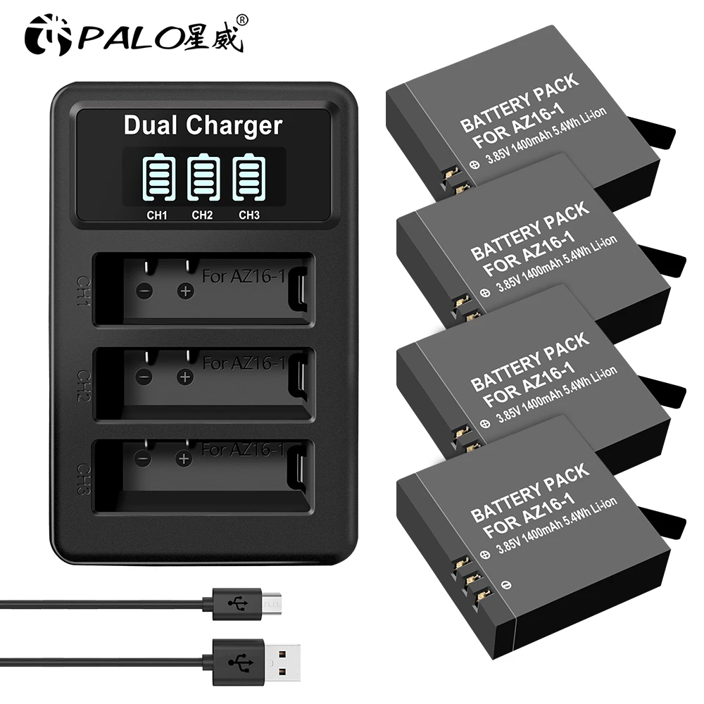 

Original For Xiaomi Yi II yi 4k 4k+ Battery az16-1 az16-2 battery + LCD Charger for Xiaoyi Yi Lite YI 360 VR Action Camera