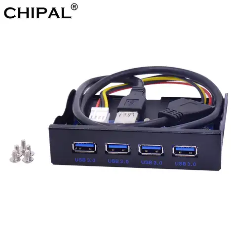 CHIPAL 19 + 1 20Pin 4 порта USB 3,0 Передняя панель комбинированный кронштейн USB3.0 хаб адаптер для настольного ПК 3,5 "FDD дисковод отсек