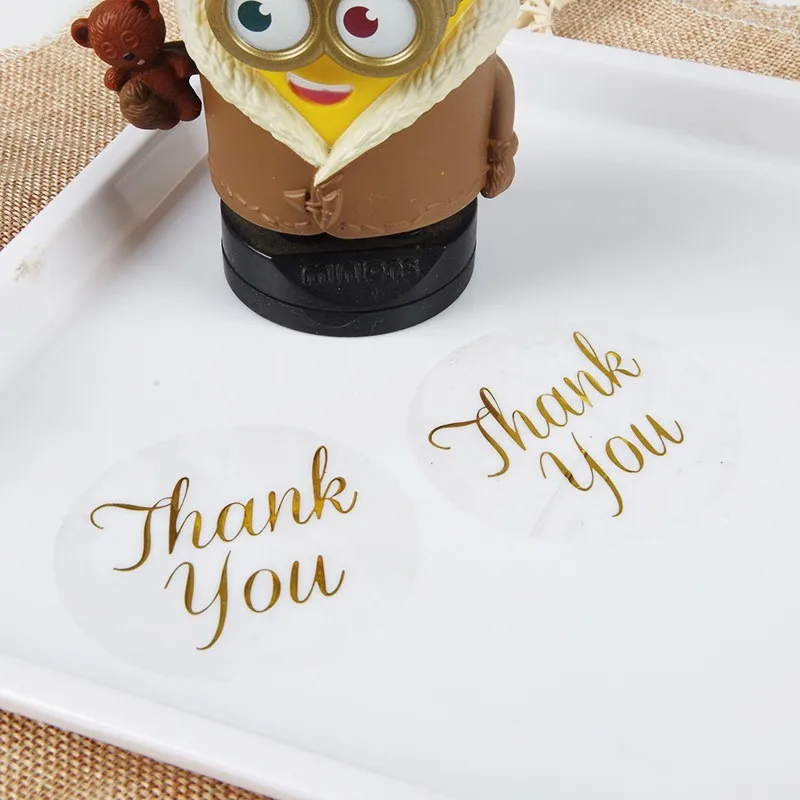 

240Pcs/lot Vintage"Thank You" Heart Round Kraft Paper Seal Sticker For Handmade Baking Products Creative Sealing Sticker Label