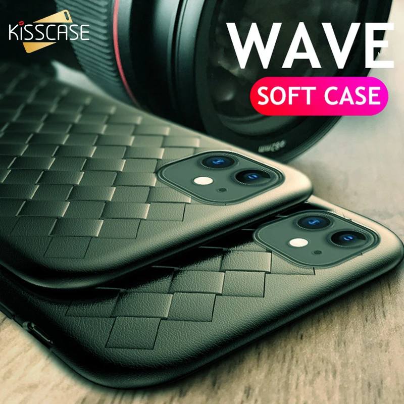 KISSCASE Weave Grid Phone Case For iPhone 11 Pro Max Soft TPU Cover for 6S 7 6 8 Plus 5 5S SE XS MAX X XR Coque |