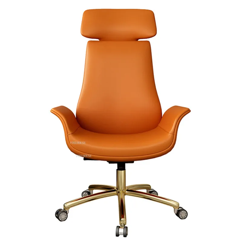 

Italian Luxury Leather Office Chairs Nordic Computer Chair Bedroom Furniture Lifting Swivel Chair Backrest Gamer Chair