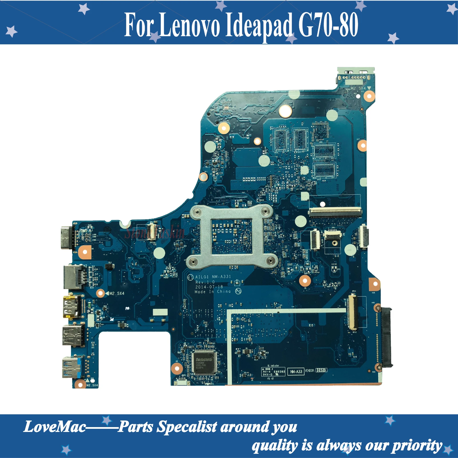 High quality FRU 5B20K83940 for Lenovo Ideapad G70-80 Laptop Motherboard AILG1 NM-A331 SR27G I3-5005U N16V-GM-B1 100% tested | Компьютеры