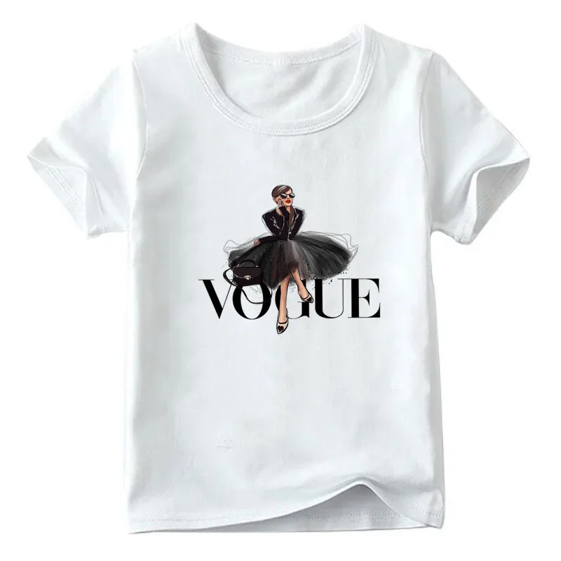 1 Fashion Family Matching Clothes Outfits Look Mother Daughter VOGUE Princess Tshirt Clothing Mommy and Me Family Look T-shirt - Цвет: 1