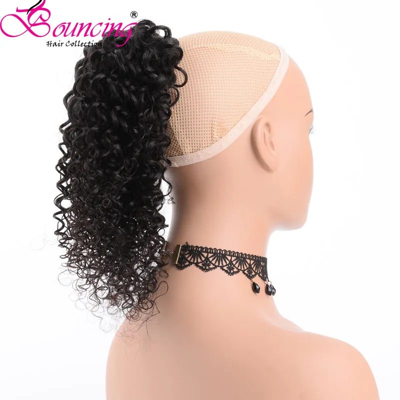 Похлопывающий кудрявый конский хвост бразильские волосы Remy зажим для конского
