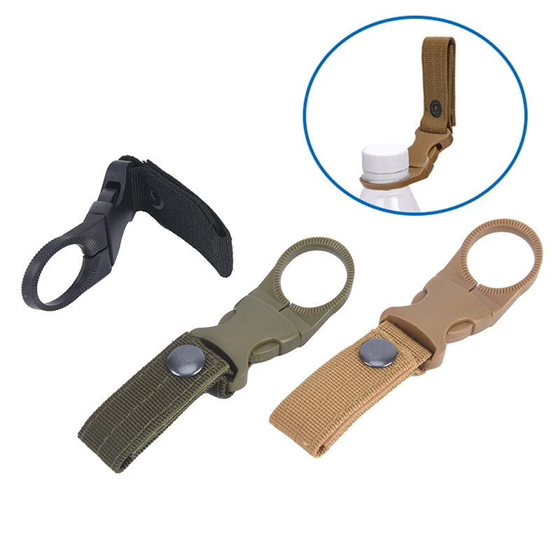 

Military Nylon Webbing Buckle Hook Water Bottle Holder Clip EDC Climb Carabiner Belt Outdoor Backpack Hanger Camp Color Random