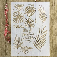 29 21cm pine leaves diy stencils wall painting scrapbook coloring embossing album decorative paper card template